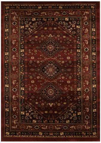 Istanbul Collection Traditional Shiraz Design Burgundy Red Rug